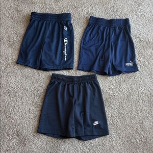 4T Toddler Boy Set of Three Navy Blue Athletic Shorts